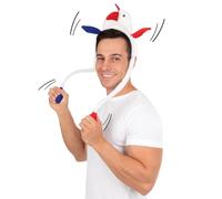 P'TIT CLOWN - 21073 - Serre-tête Coq Animé Bleu Blanc Rouge - Parfait pour supporter la France lors des Célébrations et Événements Sportifs