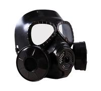 P'TIT CLOWN - 21076 - Masque à Gaz Factice - Gas Mask - Accessoire de Déguisement pour Carnaval, Fêtes à Thèmes, Soirées Biohazard, Radioactivité, Zombies, Halloween - Noir - Unisexe - Plastique
