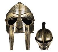 P'TIT CLOWN - 21082 - Casque de Gladiateur - Gladiator Helmet Argent et Noir - Parfait pour Carnaval, Fêtes à Thèmes, Halloween, Cosplay - Plastique