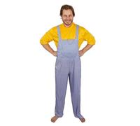 P'TIT CLOWN - 21170 - Déguisement Coluche Humoristique - Parfait pour Carnaval, Fêtes à Thèmes, Soirées Costumées - Salopette, T-Shirt - Adulte - Taille S/M