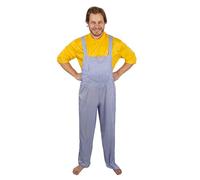 P'TIT CLOWN - 21171 - Déguisement Coluche Humoristique - Parfait pour Carnaval, Fêtes à Thèmes, Soirées Costumées - Salopette, T-Shirt - Adulte - Taille L/XL