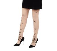 P'tit Clown - 22171 - Collant Halloween Femme - Opaque - Taille Unique - Accessoire Déguisement - Carnaval - Fête à Thème - Fantaisie (Araignées)