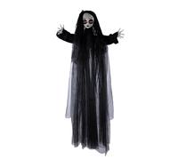 P'tit Clown - 22228 - Automate Halloween Animé - Animatronique - Animatronics - Poupée Maudite à Suspendre - Sonore, Lumineux - Décoration Effrayante et Réaliste - Piles Non Incluses (3xAA) - 120 cm