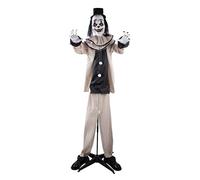 P'TIT Clown - 22237 - Automate Halloween Animé - Animatronique - Animatronics - Clown sur Pieds - Sonore, Lumineux - Décoration Effrayante et Réaliste - Piles Non Incluses (3xAA) - 160 cm
