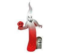 P'TIT CLOWN - 22334 - Fantôme Gonflable - Inflatable Ghost - Lumineux 5 LEDs - Décoration Intérieure et Extérieure pour Halloween - Gonfleur Intégré - Fonctionne sur Secteur - 270 cm de Haut