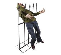 P'tit Clown - 22337 - Automate Halloween Animé - Animatronique - Animatronics - Zombie Empalé Sonore et Lumineux - Décoration Effrayante et Réaliste - Piles Non incluses (4xAA) - 140 cm