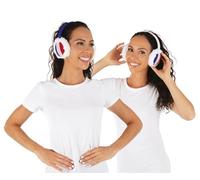 P'TIT CLOWN - 22384 - Serre-Tête Caches Oreilles Bleu Blanc Rouge - Parfait pour supporter la France lors des Célébrations et Événements Sportifs