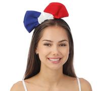 P'TIT CLOWN - 22397 - Serre-Tête Nœud Papillon Bleu Blanc Rouge - Parfait pour supporter la France lors des Célébrations et Événements Sportifs