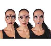 P'TIT CLOWN - 22561 - Strass Autocollant Visage Halloween I - Maquillage Autocollant Effet Glamour pour Halloween, Carnaval, Cosplay, Festival, Soirée Déguisée, Fête Costumée - Facile à Appliquer