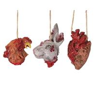 P'TIT Clown - 22577 - Tête d'animal ou Organe à Suspendre - Modèle Aléatoire - Décoration Halloween - Accessoire de Fête Effrayant pour Maison Hantée - Ambiance Terrifiante et Réaliste