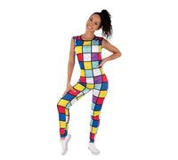 P'tit Clown - 22675 - Déguisement Combinaison Fluo Adulte - Parfait pour Carnaval, Fêtes Costumées et Évènements à Thème - Facile à Enfiler et Original - Polyester - Multicolore - Taille S/M