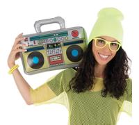 P'TIT Clown - 22681 - Lecteur Cassette Retro Gonflable - Accessoire Déguisement Années 80 - Disco - Danse - Parfait pour Carnaval, Fête à Thème - Décoration