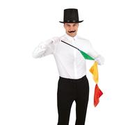 P'tit Clown - 22698 - Set Accessoires Déguisement Magicien Adulte - Chapeau, Moustache, Gants, Baguette, Mouchoir - pour Carnaval, Fête à Thème, Halloween, Nouvel an, EVG, EVJF, Soirée Costumée