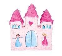 P'TIT CLOWN - 22906 - Pinata Château - Remplissage Facile - Accessoire Décoration Fêtes d'Anniversaire Enfant, Kermesses, Célébrations - Carton, Papier - Blanc - 47 x 52 x 10 cm