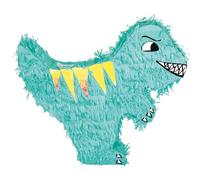 P'TIT CLOWN - 22907 - Pinata Dinosaure - Remplissage Facile - Accessoire Décoration Fêtes d'Anniversaire Enfant, Kermesses, Célébrations - Carton, Papier - Vert - 36 x 57 x 10 cm