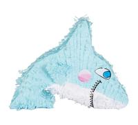 P'TIT CLOWN - 22912 - Pinata Requin - Remplissage Facile - Accessoire Décoration Fêtes d'Anniversaire Enfant, Kermesses, Célébrations - Carton, Papier - Bleu - 49 x 46 x 10 cm