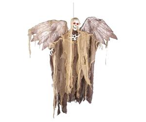 P'TIT CLOWN - 23025 - Automate Halloween - Animatronique Squelette Ange déchu à Suspendre - Animatronics - Animé, Sonore, Lumineux - 130 cm - Fonctionne avec 3 Piles AA (Non incluses)