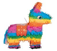 P'TIT CLOWN - 23197 - Pinata Âne - Remplissage Facile - Accessoire Décoration Fêtes d'Anniversaire Enfant, Kermesses, Célébrations - Carton, Papier - Arc-en-Ciel - 44 x 39 x 9 cm