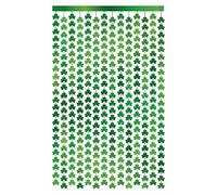 P'TIT CLOWN - 23237 - Rideau Lamé Trêfles - Idéal pour une Saint Patrick - Facile à installer - Plastique - 100x200 cm - Vert