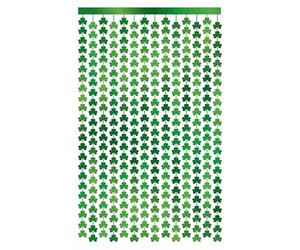 P'TIT CLOWN - 23237 - Rideau Lamé Trêfles - Idéal pour une Saint Patrick - Facile à installer - Plastique - 100x200 cm - Vert