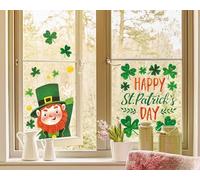 P'TIT CLOWN - 23249 - Stickers de Vitres sur le thème Saint Patrick - Facile à installer - PVC - Vert, Rouge