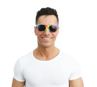 P'TIT CLOWN - 23259 - Paire de Lunettes Arc-en-Ciel - Accessoire de Déguisement - Parfait pour Carnaval, Pride - Adulte - Unisexe