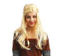 P'TIT CLOWN - 23292 - Perruque de Viking Luxe Femme - Viking's Woman Wig - Princesse Médiévale - Pour Carnaval, Halloween, Cosplay, Fête Costumée, Manga - Cheveux Synthétiques - Adulte - Blond