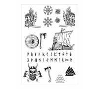 P'TIT CLOWN - 23293 | Tatouages Vikings Éphémères : Expression Guerrière, Résistants, Imperméables, Idéaux pour Toutes Occasions!