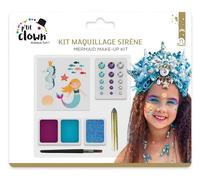 P'TIT CLOWN - 23347 | Kit Complet de Maquillage Sirène pour Carnaval : Plongez dans la Magie, Utilisation Facile, Lavable, Accessoires pour Créations Illimitées!