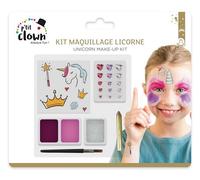 P'TIT CLOWN - 23348 | Kit Complet de Maquillage Licorne pour Carnaval : Monde Magique des Licornes, Couleurs Éclatantes, Facile à Utiliser, Lavable, Accessoires Créatifs!