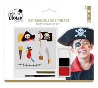 P'TIT CLOWN - 23349 - Kit Maquillage Pirate Enfant - Make-up - Peinture Visage - Facile à Utiliser -Lavable - Non Toxique - Déguisement - Carnaval, Halloween, Anniversaire, Cosplay