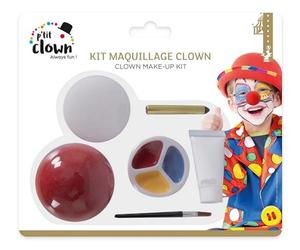 P'TIT CLOWN - 23350 - Kit Maquillage Clown Enfant - Make-up - Peinture Visage - Facile à Utiliser -Lavable - Non Toxique - Déguisement - Carnaval, Halloween, Anniversaire, Cosplay