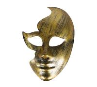 P'TIT CLOWN - 23382 - Masque Vénitien Adulte Unisexe - Masque Doré en Plastique avec Élastique - Carnaval, Bal Masqué, Mardi Gras, Halloween, Soirée à Thème
