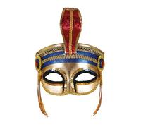 P'tit Clown - 23386 - Demi Masque Pharaonne Femme - Brillant - Avec Élastique - Accessoire Déguisement, Costume Carnaval, Fête Costumée, Thème Egypte - Or
