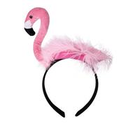 P'TIT CLOWN - 23448 - Serre-Tête Flamant Rose avec Plumes - Flamingo Headband - Accessoire Déguisement Carnaval, Anniversaire, Halloween, Cosplay, Fête Costumée