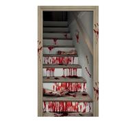 P'TIT Clown - 23497 - Décor de Porte Escalier Sanglant Halloween - Bâche Décorative 180 x 80 cm - Effet Scène de Crime et Maison Hantée - Décoration Porte, Mur ou Entrée - Ambiance Horreur