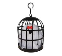 P'TIT CLOWN - 23536 - Petit fantôme MDR en Cage - animé, sonore, Lumineux - 25cm