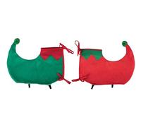 P'tit Clown - 23641 - sur-Chaussures Lutin - Couvre-Chaussures Elfe de Noël - Accessoires Déguisement Xmas Christmas pour Fêtes de Fin d’année - Taille Unique - Vert, Rouge