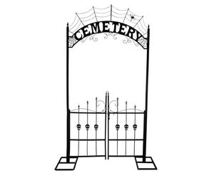 P'TIT Clown - 23709 - Arche Métal Entrée de Cimetière - Idéal Décoration Halloween Extérieure - Déco Halloween Effrayante Jardin - Structure Solide pour Scène Horreur ou Cimetière - 270 cm