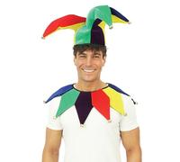 P'tit Clown - 23772 - Set Accessoires Déguisement Fou du Roi Adulte - Chapeau, Col - pour Carnaval, Fête à Thème, Halloween, Nouvel an, EVG, EVJF, Soirée Costumée
