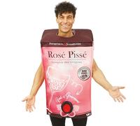 P'TIT CLOWN - 23778 - Costume Cubis - Déguisement Cubi de Vin - Déguisement Bouteille de Vin Adulte - Carnaval, Fêtes Costumées, Fêtes du Vin, EVG, EVJF, Halloween - Rose - Taille Unique