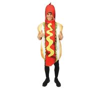 P'TIT CLOWN - 23784 - Costume Hotdog - Déguisement Humouristique Adulte - Unisexe - Tunique - Parfait pour Carnaval, Halloween, Cosplay, Fêtes Costumées - Polyester - Taille Unique - Multicolore