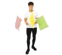 P'TIT CLOWN - 23880 - Drapeaux Cyclisme 30x40 cm - Lot de 3 - Vert, Jaune, Blanc à Pois Rouges - Accessoires Déco Fans Vélo, Course, Podium, Événements Sportifs, Animation, Fête à Thème Cycliste