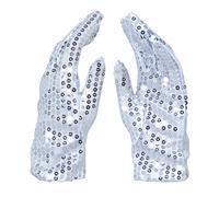 P'tit Clown - 23911 - Gants à sequins - argent - Accessoire Déguisement Carnaval