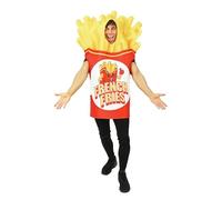 P'TIT CLOWN - 23913 - Costume Frites - Déguisement Humouristique Adulte - Unisexe - Tunique - Parfait pour Carnaval, Halloween, Cosplay, Fêtes Costumées - Polyester - Taille Unique - Jaune, Rouge