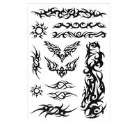 P'TIT CLOWN - 23917 - Tatouages Tribal Éphémères - Non Toxique - Lavable à l'Eau - Facile à Appliquer et à Retirer -Parfaits pour Déguisement Carnaval, Halloween, Fête à Thème - Plusieurs Modèles