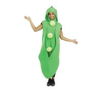 P'TIT CLOWN - 23968 - Costume Petits-Pois Adulte - Unisexe - Déguisement Fruit et Légume - Pour Carnaval, Halloween, Cosplay, Fêtes Costumées et Évènements à Thème - Polyester - Taille Unique - Vert