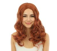 P'tit Clown - 23979 - Perruque Longue Bouclée - Long Curly Wig - Accessoire Déguisement Carnaval, Soirées Costumées, Cosplay, Manga, Halloween - Adulte Femme - Cheveux Synthétiques - Roux