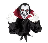 P'tit Clown - 24093 - Automate Halloween Vampire Bondissant - Décoration Animée, Sonore, Lumineuse - Piles (3xAAA) Non incluses - 40 cm