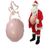P'tit Clown - 24153 - Faux Ventre Gonflable - Accessoire Déguisement Père Noël, Santa - Idéal pour Noël, Christmas, Xmas, Carnaval, Fête Costumée, Théâtre, Cosplay, Humour - Plastique - Rose